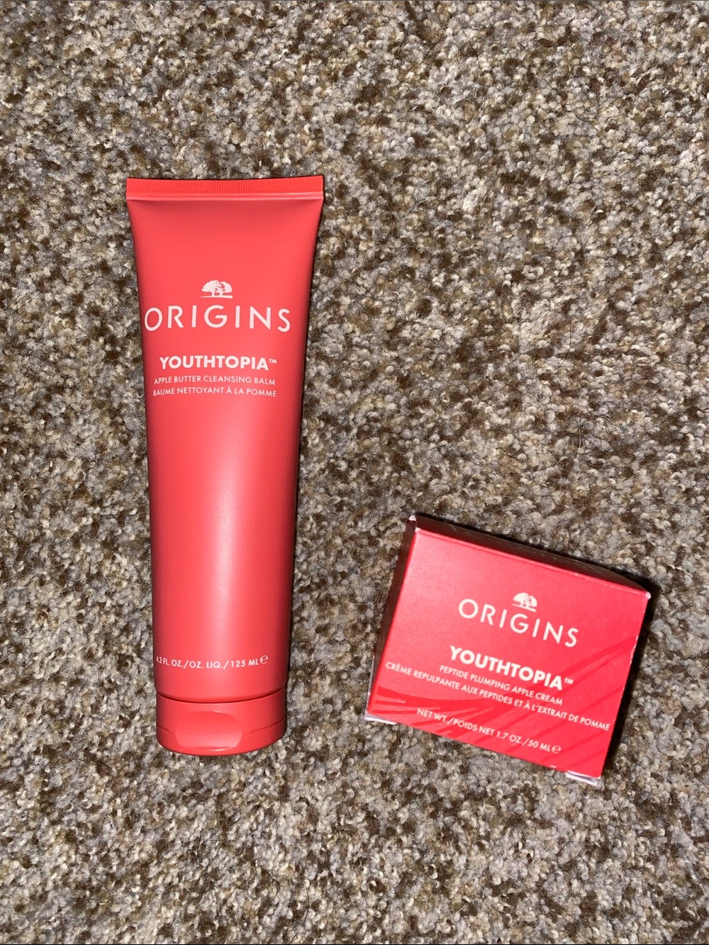 Origins Youthtopia Apple Butter Cleansing Balm & Peptide Plumping Apple Cream